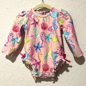 Posh Peanut 18m toddler girl beach rashguard swimsuit